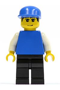 Soccer Goalie Minifigure - Soccer goalie with a torso featuring Adidas logo and blue stickers - soc128s