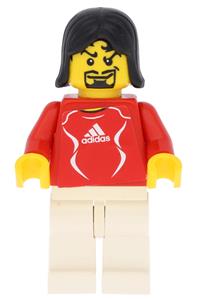 Soccer Player Red - Adidas Logo, Red and White Torso Stickers soc133s