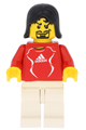Soccer Player Red - Adidas Logo, Red and White Torso Stickers - soc133s