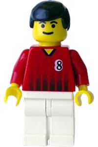 Soccer Player Red/White Team - Soccer Player Red/White Team with shirt  #8 - soc136