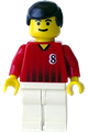 Soccer Player Red/White Team with shirt  #8 - soc136