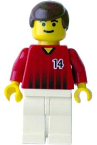 Soccer Player Red/White Team - Soccer Player Red/White Team with shirt #14 - soc137