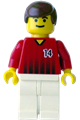 Soccer Player Red/White Team with shirt #14 - soc137