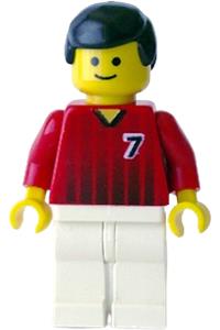 Soccer Player Red/White Team - Soccer Player Red/White Team with shirt  #7 - soc138
