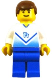 Soccer Player White & Blue Team - Soccer Player White & Blue Team with shirt #14 - soc139