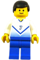 Soccer Player White & Blue Team with shirt  #7 - soc140