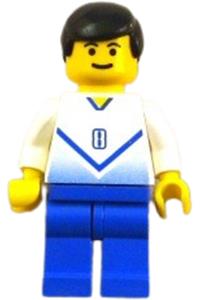 Soccer Player White & Blue Team - Soccer Player White & Blue Team with shirt  #8 - soc141