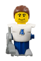 McDonald's soccer player with white torso, blue base, and sticker decorations - soc153s