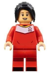 Yuki Nagasato Minifigure - Yuki Nagasato wearing a red soccer uniform - soc158