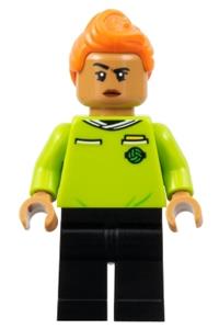 Soccer Referee - Orange Hair, Lime Jersey, Black Legs soc159