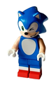 Sonic the Hedgehog with light nougat face and arms, winking and smiling with an open mouth to the left - son001