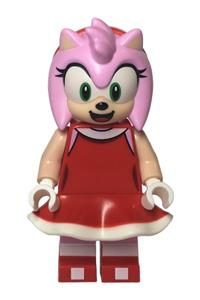 Amy Rose Minifigure - Amy Rose in a red dress - son005