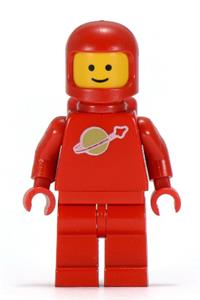 Classic Red Spaceman Minifigure - Classic Space (Classic Red Spaceman) with red with airtanks and motorcycle - sp005new