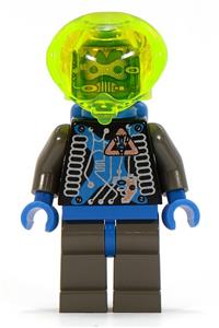Insectoids Zotaxian Alien - Male Insectoids Zotaxian Alien with black and blue body, silver circuits, and airtanks - sp023