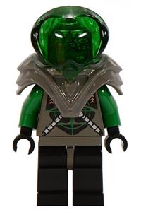 Insectoids Zotaxian Alien - Male Insectoids Zotaxian Alien with gray and green body, green circuits and silver hoses, and dark gray armor - sp030