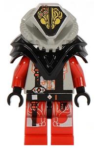 Zotaxian Alien UFO pilot Minifigure - Zotaxian Alien UFO pilot with red armor and printed helmet (Chamon) - sp046