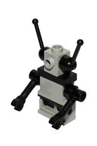 Space Droid Minifigure - Droid from Classic Space with a light gray body, black arms, antennae, and hinge base - sp073