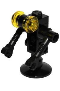 Futuron Droid Minifigure - Black Futuron droid with trans-yellow eyes - sp084