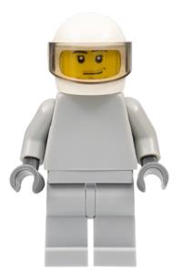 Star Justice Astronaut 1 Minifigure - Star Justice Astronaut 1 minifigure with smirk, stubble beard, and no torso sticker - sp086