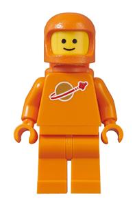 Classic Orange Spaceman Minifigure - Classic Orange Spaceman in classic Space theme, wearing orange suit with airtanks and updated helmet - sp130
