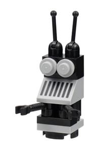 Classic Space Droid Minifigure - Droid from Classic Space with a round plate base in light bluish gray and black color - sp133