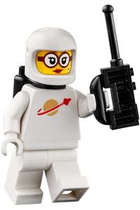 Classic Space Female Astronaut - Female in classic space outfit with white color, black air tanks, and glasses - sp144