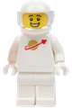 Male classic space minifigure in white without air tanks, featuring a visor - sp146
