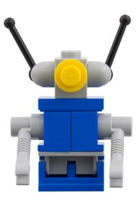 Classic Space Droid Minifigure - Classic Space Droid in light bluish gray and blue with a yellow eye and light bluish gray arms - sp155