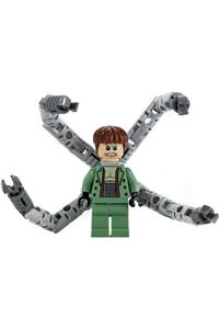 Dr. Octopus Otto Octavius with sand green jacket, sand green legs, thin toothy smile and arms spd015