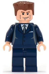 Harry Osborn Minifigure - Harry Osborn with dark blue suit torso and dark blue legs - spd021