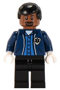 Ambulance Driver Minifigure - Ambulance Driver with dark blue torso with EMT Star of Life logo, black legs, black male hair - spd023