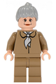 Aunt May with dark tan blouse, dark tan legs, light bluish gray ponytail hair - spd024