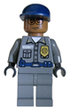 Security Guard with dark bluish gray shirt and badge and radio, dark bluish gray legs - spd029