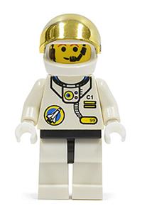 Astronaut Minifigure - Astronaut C1 from the Space Port theme with white legs with light gray hips and a rocket pack - spp006