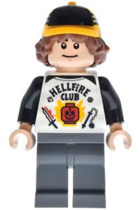 Dustin Henderson Minifigure - Dustin Henderson wearing a bright light orange cap - st019