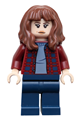 Joyce Byers wearing a dark red plaid flannel shirt and dark blue legs - st023
