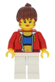 Female with Crop Top and Navel Pattern - LEGO Logo on Back, Red Hair - stu010a