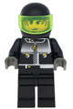 Male Actor 3, Driver, Black Helmet, Trans-Neon Green Visor - stu015