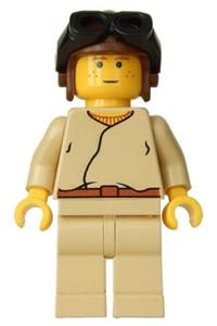 Anakin Skywalker Minifigure - Anakin Skywalker wearing a brown aviator cap - sw0007