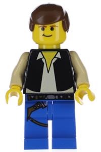 Han Solo, Blue Legs Minifigure - Han Solo minifigure with blue legs and yellow head and hands - sw0014