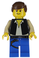 Han Solo minifigure with blue legs and yellow head and hands - sw0014
