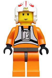 Luke Skywalker Minifigure - Luke Skywalker pilot with dark gray hips - sw0019