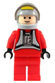 Rebel pilot b-wing - light nougat head, light bluish gray helmet, trans-black visor, red flight suit - sw0032a