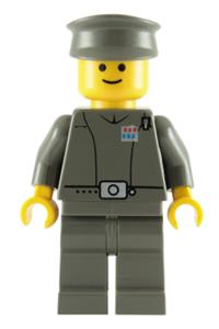 Imperial Officer Minifigure - Imperial officer (captain / commandant / commander) with a cap, yellow head showing a standard grin - sw0046