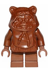 Ewok Minifigure - Ewok (Wicket) wearing a brown hood - sw0050