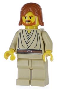 Obi-Wan Kenobi Minifigure - Young Obi-Wan Kenobi with dark orange hair and no headset - sw0055a