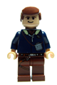 Han Solo minifigure with light nougat torso and reddish brown legs featuring a holster - sw0088a