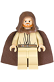 Qui-Gon Jinn - Light Nougat Head, Brown Hood and Cape - sw0172