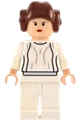 Princess Leia - light nougat, white dress, small eyes, smooth hair - sw0175a