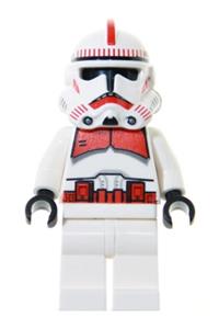 Clone Trooper Episode 3 Minifigure - Clone Trooper from Episode 3 with red markings, white hips, and shock trooper design - sw0189
